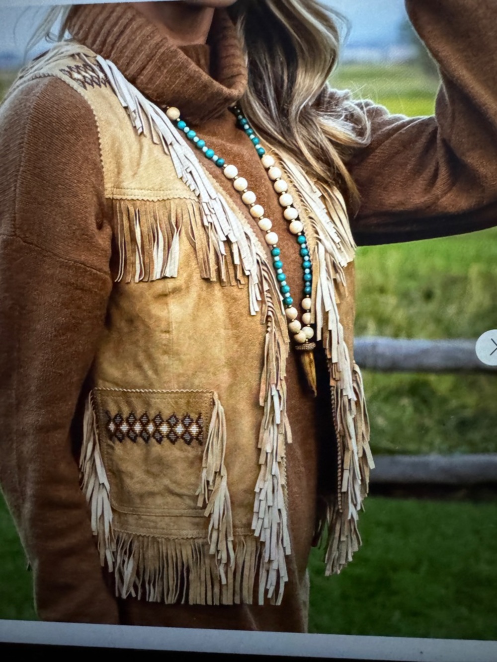 Rodeo Ready Women’s Fringe Suede Vest in Tan
